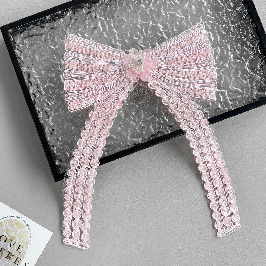 Изысканные многоцветные бусины ручной работы, пайетки, банты для ногтей, нашивки, платья, топы, декоративные тканевые наклейки, аксессуары