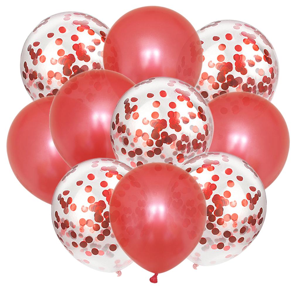 10PCS Gold Silver Metal Latex Confetti Balloons Baby Shower Wedding New Year Birthday Party Decorations Matte