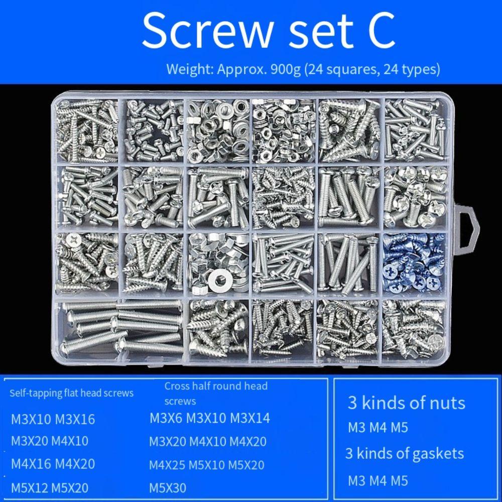 Винт с крестообразным шлицем и круглой головкой Винты Гайки Болты Комплекты Прокладки Винт с внутренним шестигранником Болт Гайка Шайба Комплект Дом