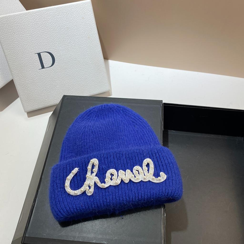 Жемчужная Шляпа Кроличий Мех Теплая Вязаная Шапка Женская Модная Зимняя Холодная Шапка Увеличить И Удлинить Двухслойные Края Шапка