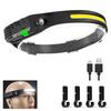 USB Rechargeable LED Sensor Headlamp COB Headlight Head Torch Work Light Waterproof Headlamp for Fishing Camping Lantern