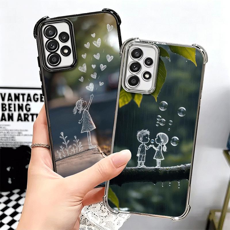 Милый детский стиль рисования природы Мягкий чехол для телефона для Samsung A17 A27 A07 A37 A57 A16 A56 A15 A55 A14 A54 A13 A53 A26 A36 A25 A35