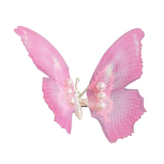 Hairpin Gradient Color Butterflies Decor Hair Clip with Imitation Pearls Exquisite Appearance Hair Pin Hair Accessories