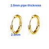 Titanium Steel 2/2.5mm Pipe Thickness Multi Size Round Hoop Earrings For Men Classic Jewelry of Accessories