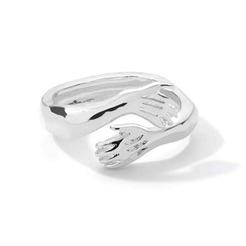 Retro Ring, Two-hand Hug Open Ring, High-end Jewelry, Women's Ring