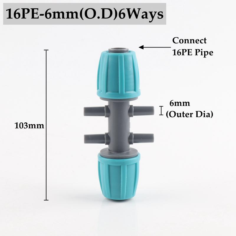 5pcs 16mm Garden Watering Hose Connectors Micro Irrigation PE Pipe Elbow Tee Straight Joints Agricultural Watering Kits Fittings