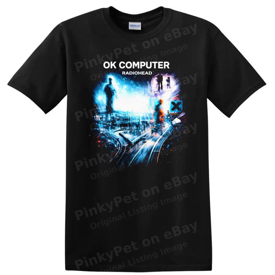 OK Computer Винтажная Классическая Рок Альбомная Обложка Футболка Ретро Футболка
