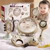 Newborn Baby Four-in-One Musical Rattle Set - Enhances Visual & Auditory Development, Includes Hand Pat Drum