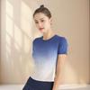 High-End Women's Gradient Quick-Dry Running T-Shirt - Slim Fit, Short-Sleeved Summer Sports Yoga Top