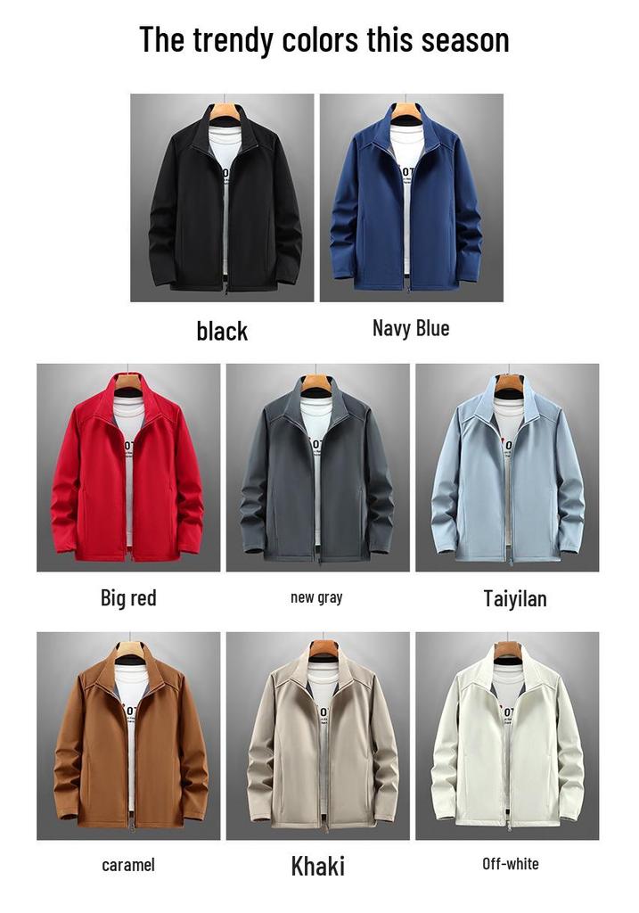 Logo-Printed Stand Collar Jacket: Outdoor Windbreaker for Spring/Autumn, Trendy Chinese Style Workwear for Mountaineering