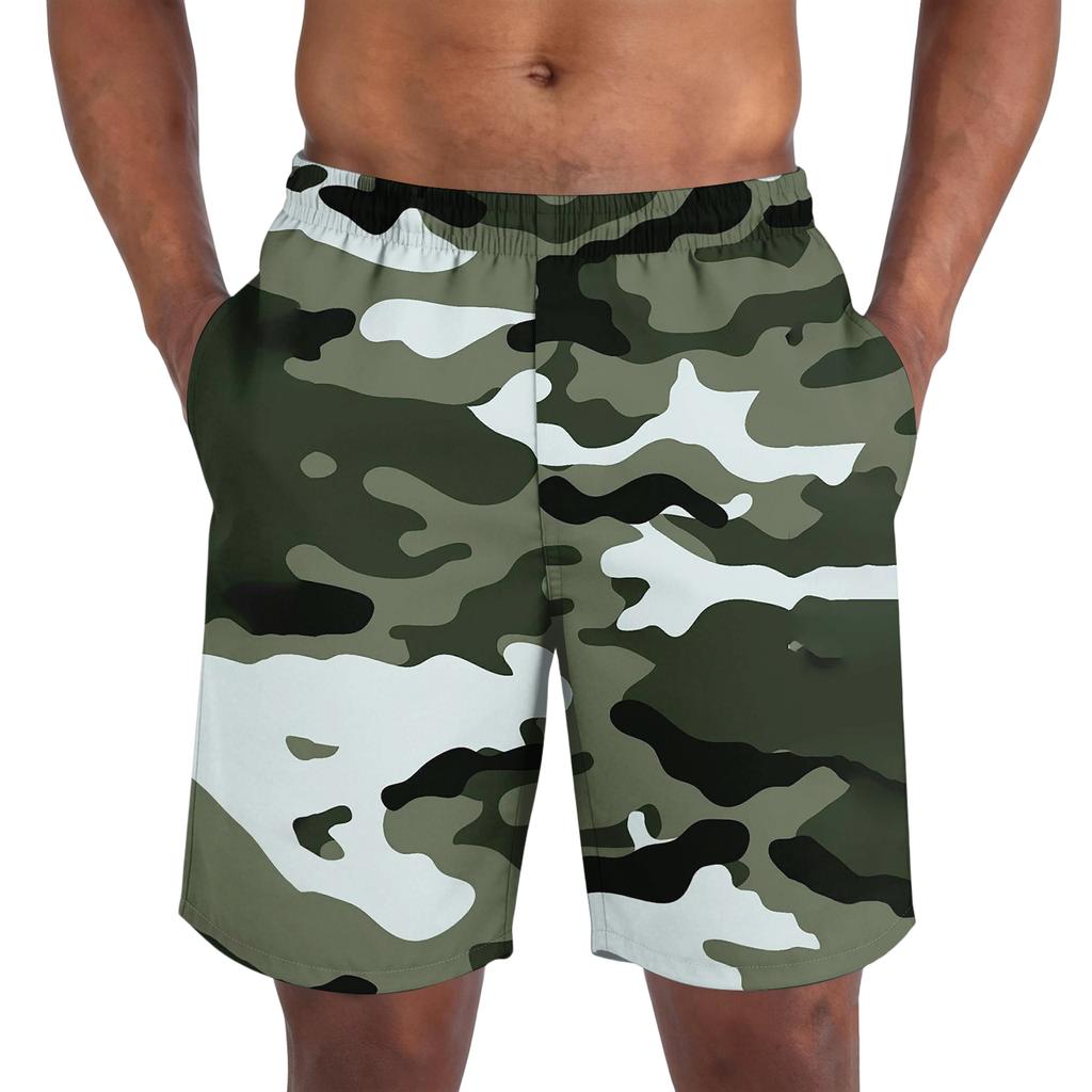 Men's casual trend camouflage printed shorts - Men's lightweight and breathable sports shorts