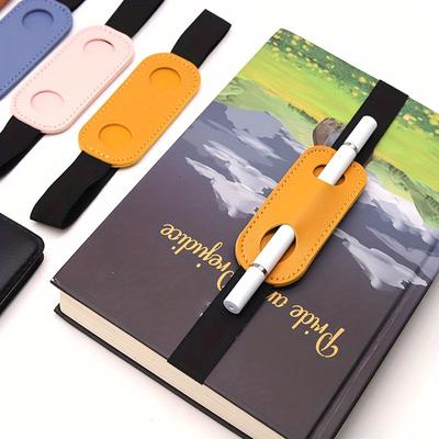 1 шт. Держатель для ручек из ПУ кожи с эластичной лентой, Креативный чехол-протектор для ручек для блокнота, Прочный зажим для ручек из ПУ кожи для офисных и школьных принадлежностей