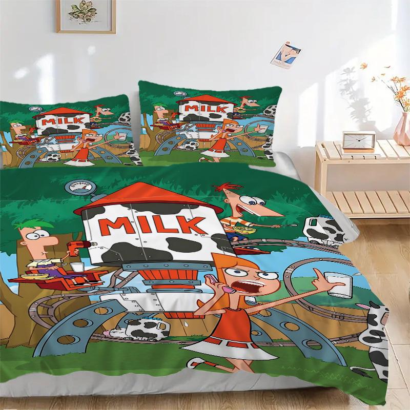 Milk Robot Adventure Print 3Pcs Bedding Setduvet Cover With 2 Bedropillowcase Home Birthday Gift