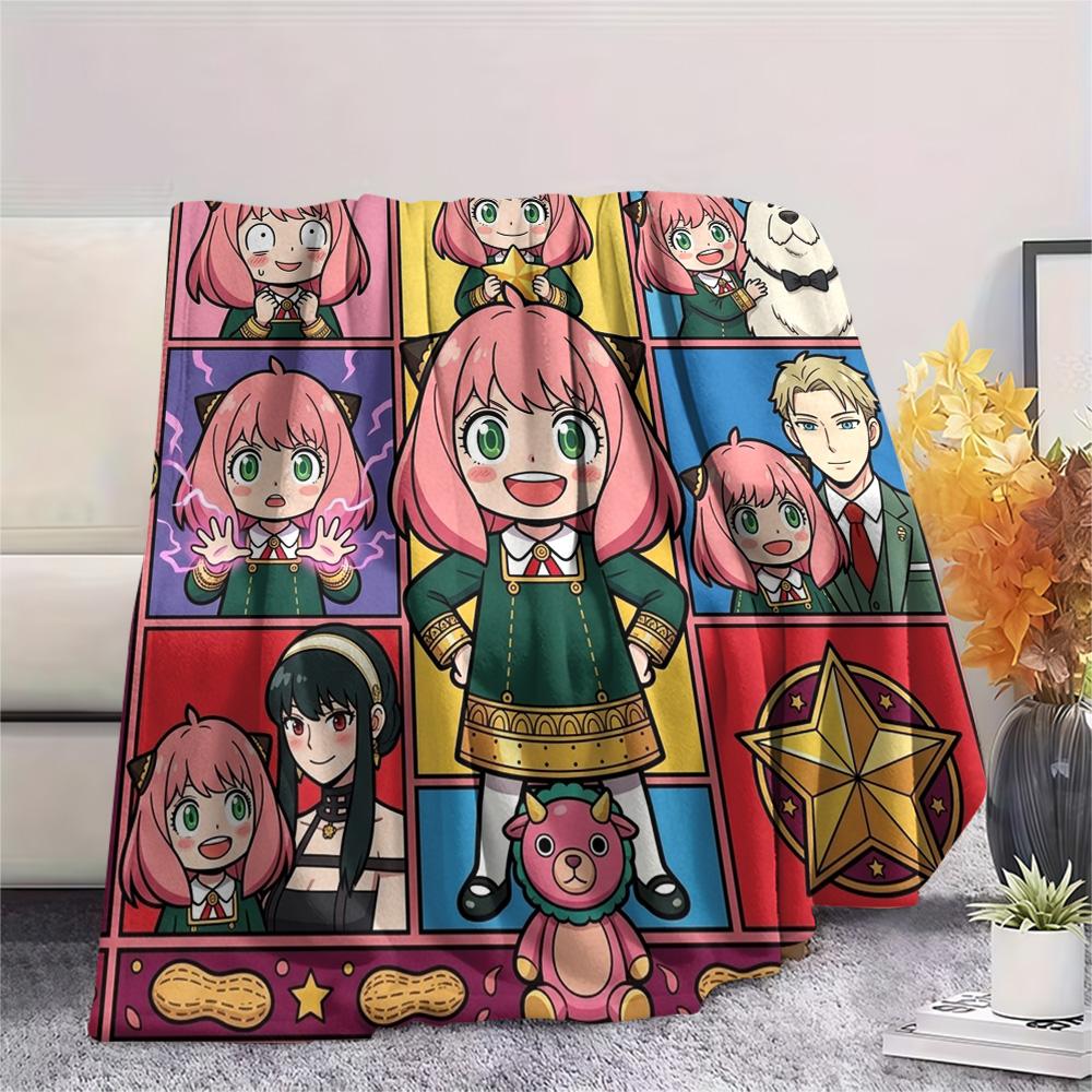 Anya Forger Print Flannel Blanket, Ultra Soft High Quality All Seasons Warm Throw, Home Decor Cozy Blanket, Perfect Christmas Gift