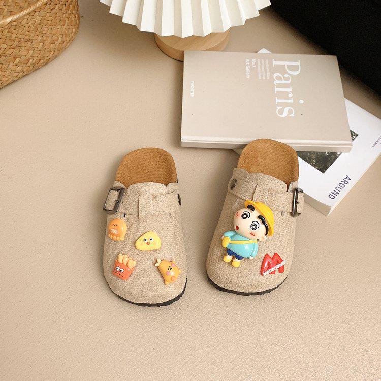 2025 Милые Мультяшные Детские Толстоподошвенные Сандалии Birkenstock с Син-тяном, Нескользящие Ретро Закрытые Тапочки для Мальчиков и Девочек