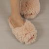 Женские пушистые зимние тапочки, однотонные мягкие туфли на плоской подошве с открытым носком, уютные и теплые домашние тапочки