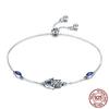 Fashionable and Simple S925 Sterling Silver Bracelet Pampering Diamond Palm Adjustable Women's Bracelet