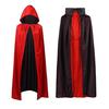 Black and Red Stand-Up Collar Grim Reaper Halloween Cloak for Adults and Children - Wizard & Vampire Cosplay Cape