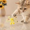 Plush Ball Teaser Toy Mesh Tube Cat Toy Butterfly Shape Interactive Chew with Bells Toys for Multi Households And Balls Flexible Indoor Cats Kittens