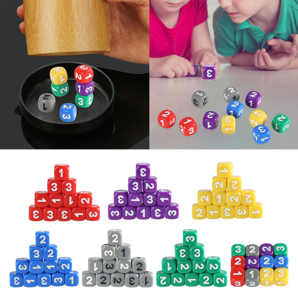 Набор из 12 игральных кубиков 13 мм, набор из цельных игровых кубиков с крупными цифрами, 6-гранные акриловые кубики, обучающие игральные кубики с закругленными углами