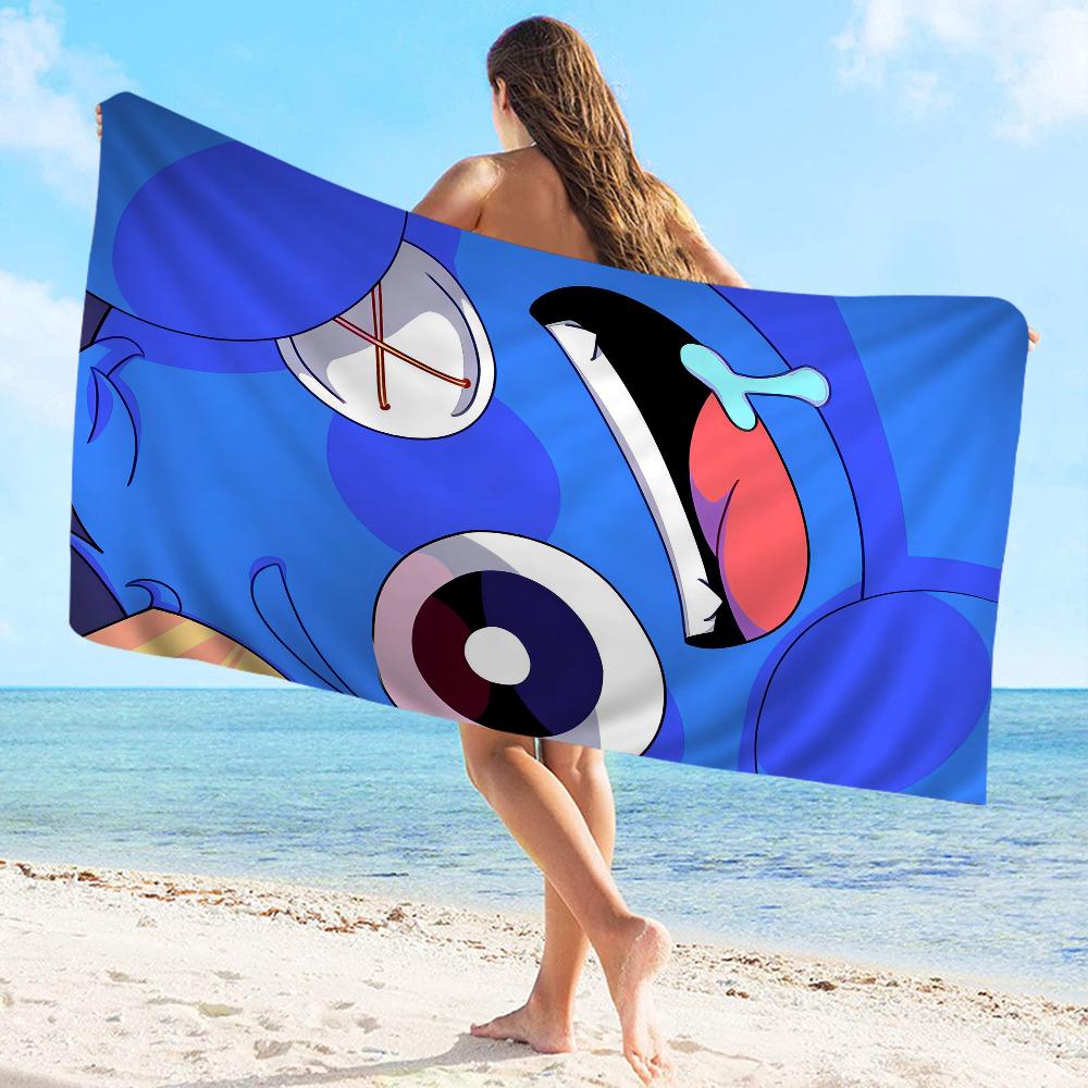 Rainbow Friends Toy Vintage Beach Towel Cartoon Cute Summer Kids Large Bath Pool Beach Towel Absorbent for Swimming Travel