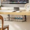 Under Table Storage Rack Metal Cable Management Tray Home Office Desk Wire Organizer No Punching Kitchen Storage Accessories