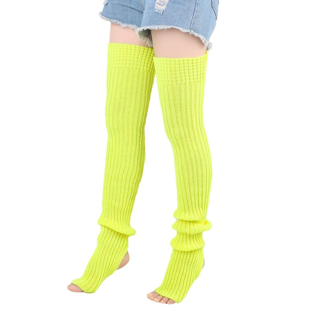 Solid Color Leg Warmers Knitted Warm Foot Cover Female Legwear Boot Socks Yoga Practice