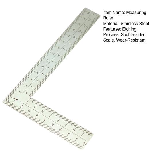 Измерительная линейка, процесс травления, двусторонняя шкала, высокоточная линейка из нержавеющей стали, угол 90 градусов, L-образная линейка. Товары для дома.