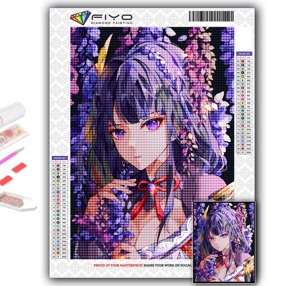 DIY 5D алмазная живопись Genshin и цветок, набор для вышивки крестом, полная дрель, вышивка, мозаика, художественная картина, стразы, подарок