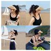 Summer Women Straw Hat Soft Folding Sun Hats Wide Brim Empty Top Ladies Outdoor Beach Panama Caps Ponytail Bucket Hat