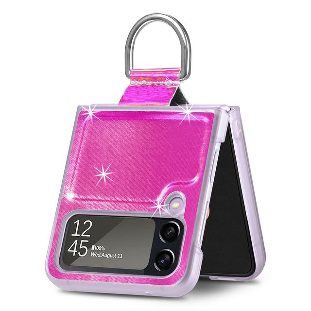Luxury Fashion Colorful Ring Holder Folding Case For Samsung Galaxy Z Flip4 Flip 4 5g Zflip4 Comfortable Protective Cover