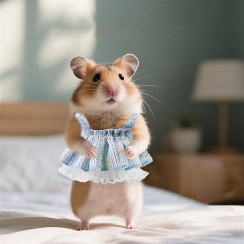 Hamster Dress Lovely Hand Knitted Pet Dress for Guinea Pigs Hamster ,Small Animals Dress Pet Clothes