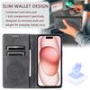 Style-010 For iPhone 16 Case Magnetic Closing Leather Phone Cover Pattern Imprinted