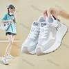 Woman Vulcanize Shoes 2025 Spring Summer New Lace-up Chunky Sneakers Breathable Mesh Hollow Comfortable Casual Shoes