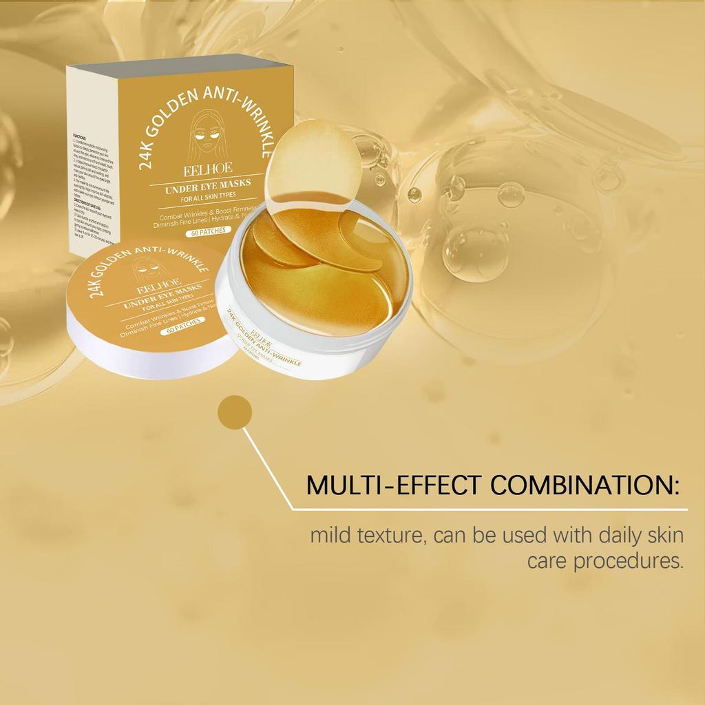 Eelhoe Golden Eye Moisturizing Mask Removing Darkening Relieve Dry Fatigue Fade Fine Lines Soothing Red Puffiness Eye Care Masks