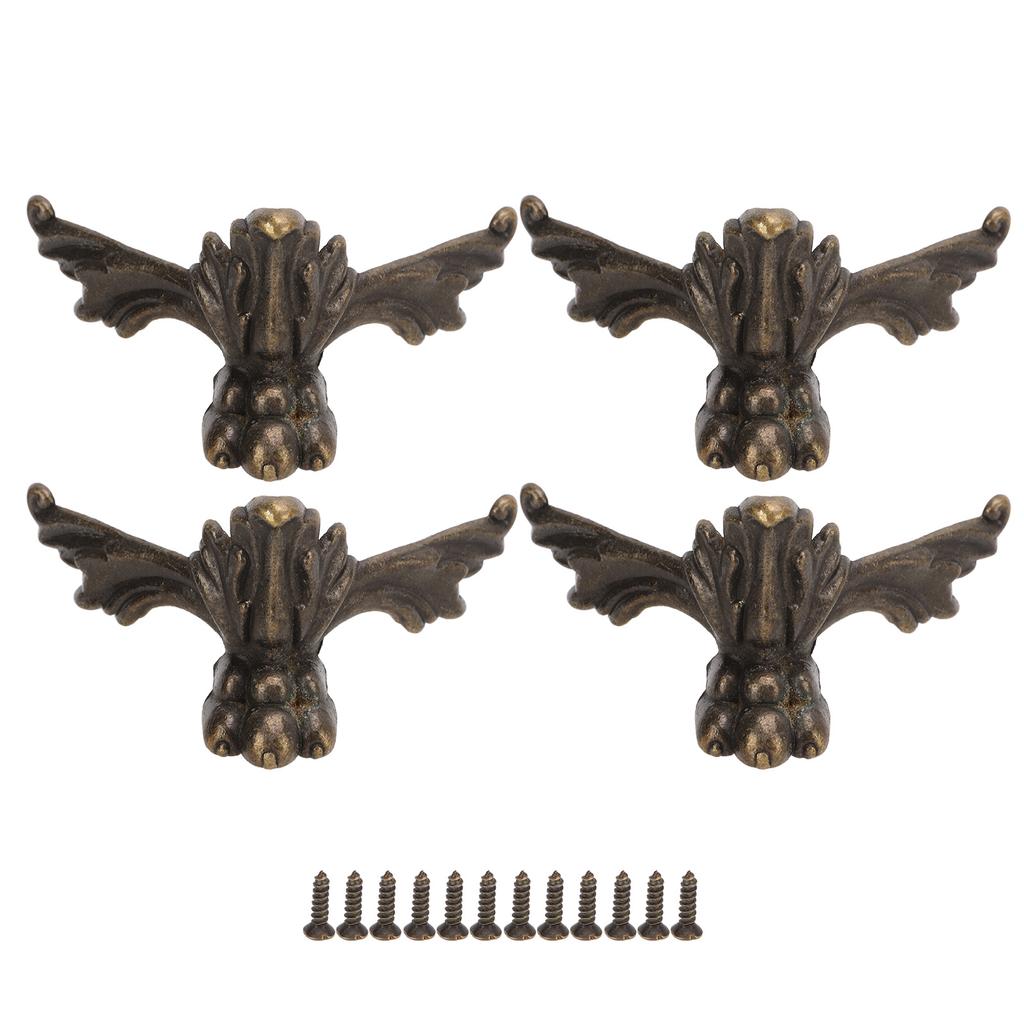 4 шт. деревянная коробка ножки винтажная форма летучей мыши мебель деревянная коробка подарочная коробка шкатулка для ювелирных изделий четыре стороны фиксированные