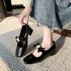 Fashion Mary Jane Shoes Square Heel Slip-On Women's High Heels Round Toe Soft Sole Shoes for Women Casual Comfort Heels Zapatos De Mujer