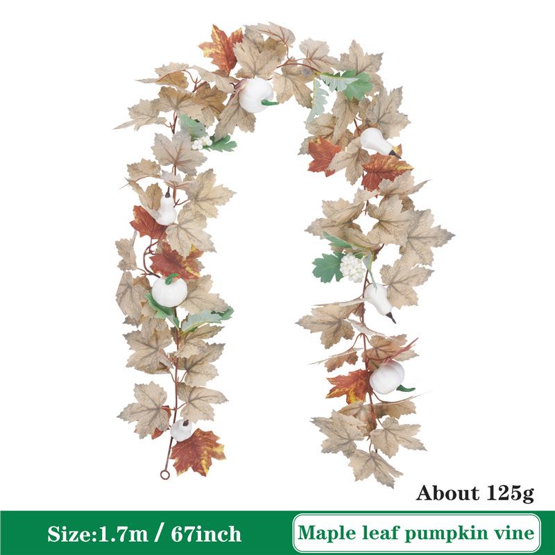 Maple Leaf Berry Harvest Wreath: Pastoral Style Door Decoration for Thanksgiving & Halloween