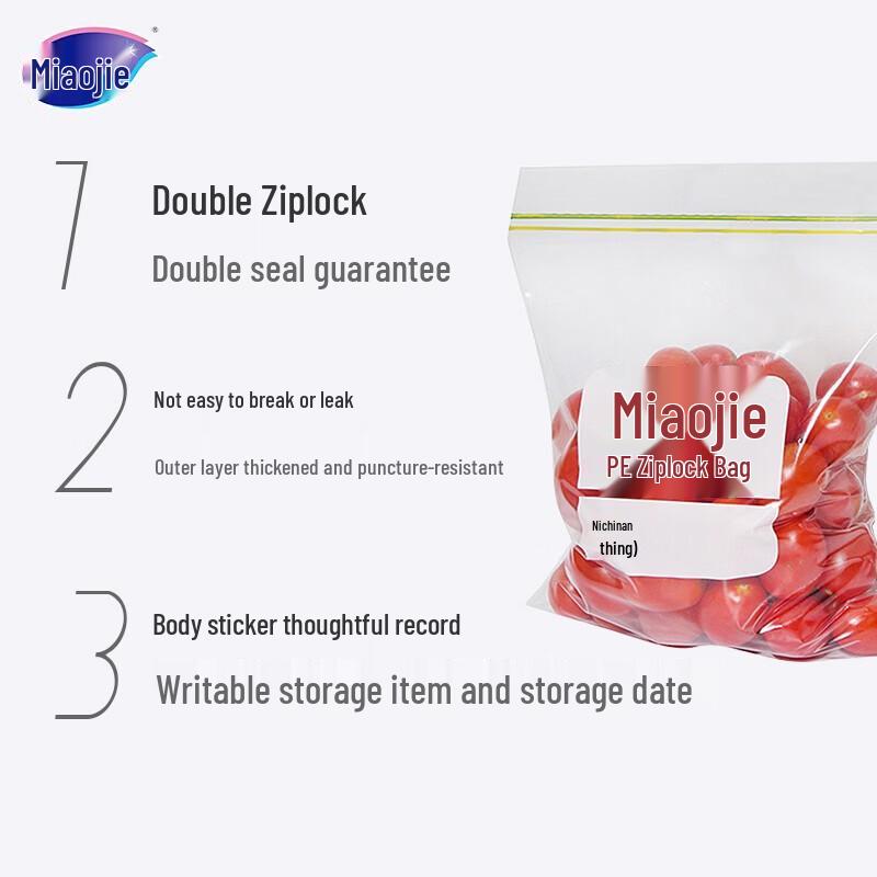 Miaojie Resealable Food Storage Bags