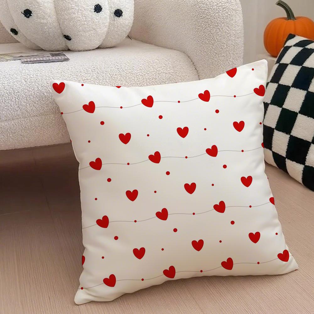 LOVE Cushion Cover Linen Pillow Case Soft Breathable Protective Couch Room Decoration