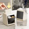 Press Toothpick Box Light Luxury Creative Toothpick Cylinder Wall Hanging Cotton Swab Box High-end Desktop Storage Box Floss Jar