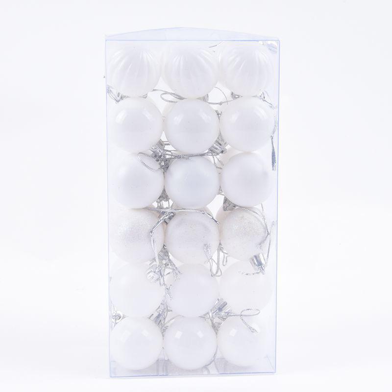Блестящие 4-сантиметровые подвески в виде рождественских шаров (Упаковка 36 штук)
