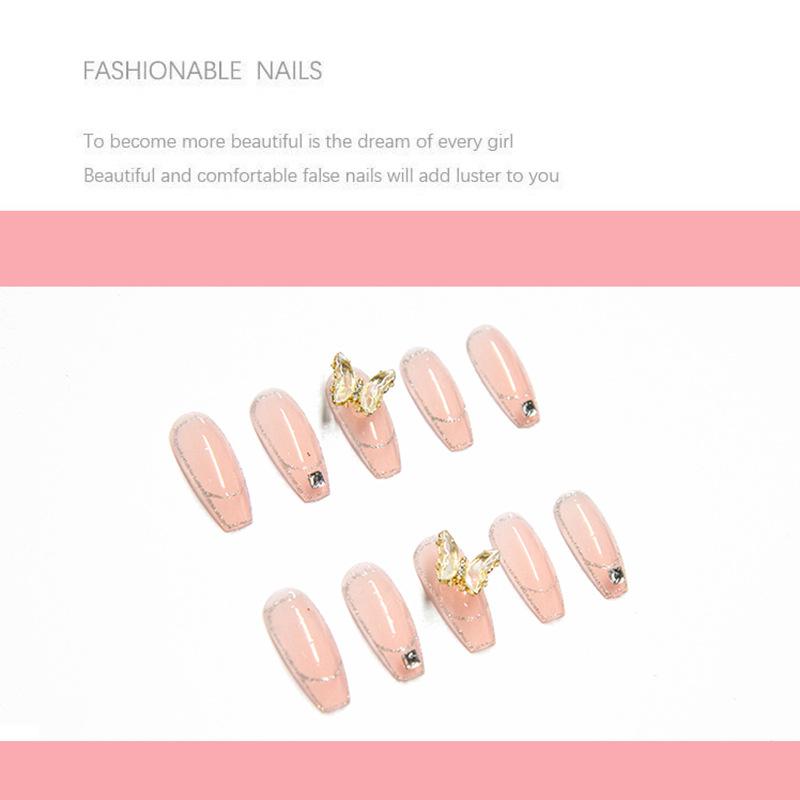 Искусственные ногти Хрустальная бабочка Накладные ногти Носимые ногти Ins Маникюр