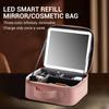 Travel Makeup Bag With LED Lighted Make Up Case With Mirror 3 Color Setting Cosmetic Makeup Box Organizer Vanity Case For Women