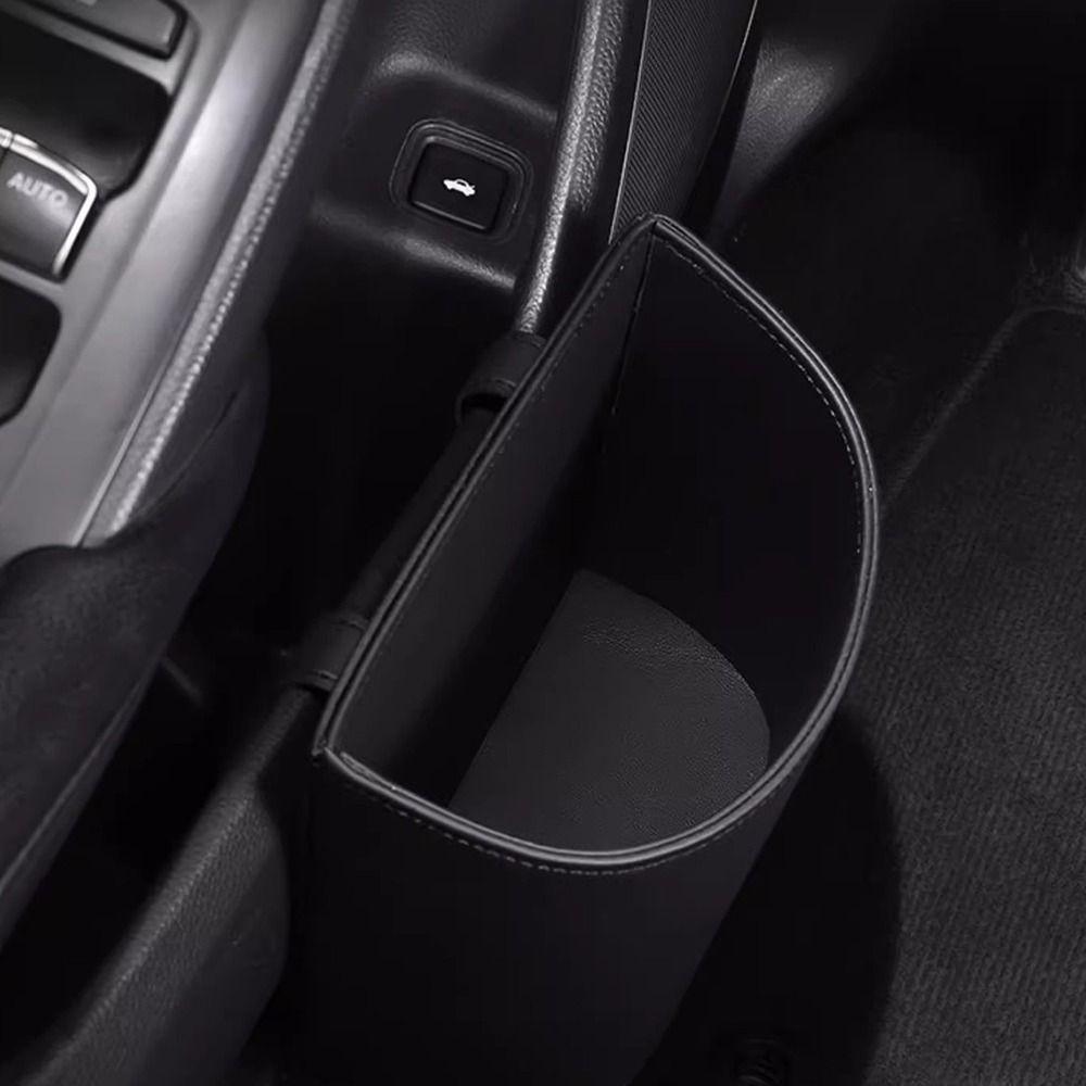 Waterproof Car Trash Can Leather Rubbish Bucket Vehicle Garbage Bin Car Interior Accessories