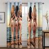 3D Print Modern Cheap Sexy Beauty Bikini 2 Pieces Shading Darkening Curtain For Living Room Bedroom Kitchen Treatment Hook Decor
