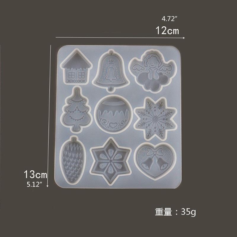 Christmas Elk Mold Christmas Tree Pendant Snowflake Keychain Decoration Car Pendant Silicone Mold for Party Decor