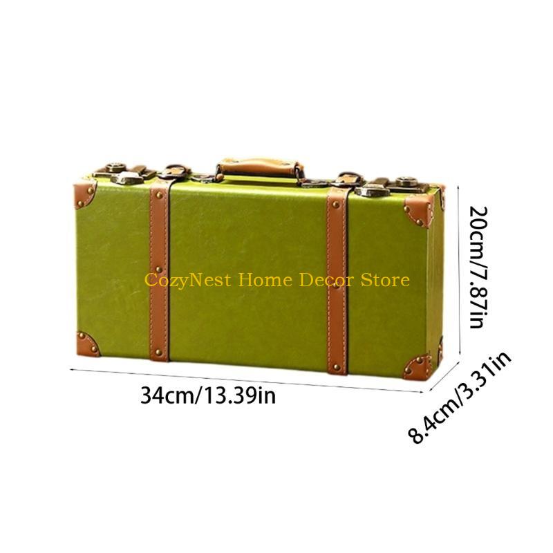 92MF Винтажный чемодан Антикварный сундук Декоративная коробка Дорожный аксессуар Реквизит для фотосъемки Кейс Коллекционное решение для хранения