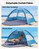 VEVOR Beach Tent Sun Shelter for 3 Person, UPF 50+ Protection, Portable Sun Shade Canopy with Carrying Bag & Sand Pockets