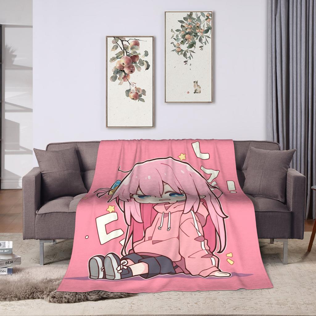 Bocchi the Rock Plush Blankets Girls Boys Flannel Throw Blanket For Couch Chair Sofa Soft Custom Quality Bedspread Gift Idea
